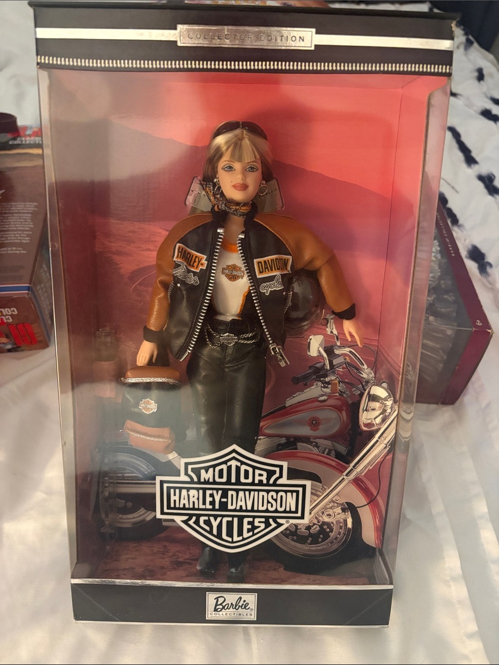 Harley-Davidson Doll in Brown and Black Biker Ensemble